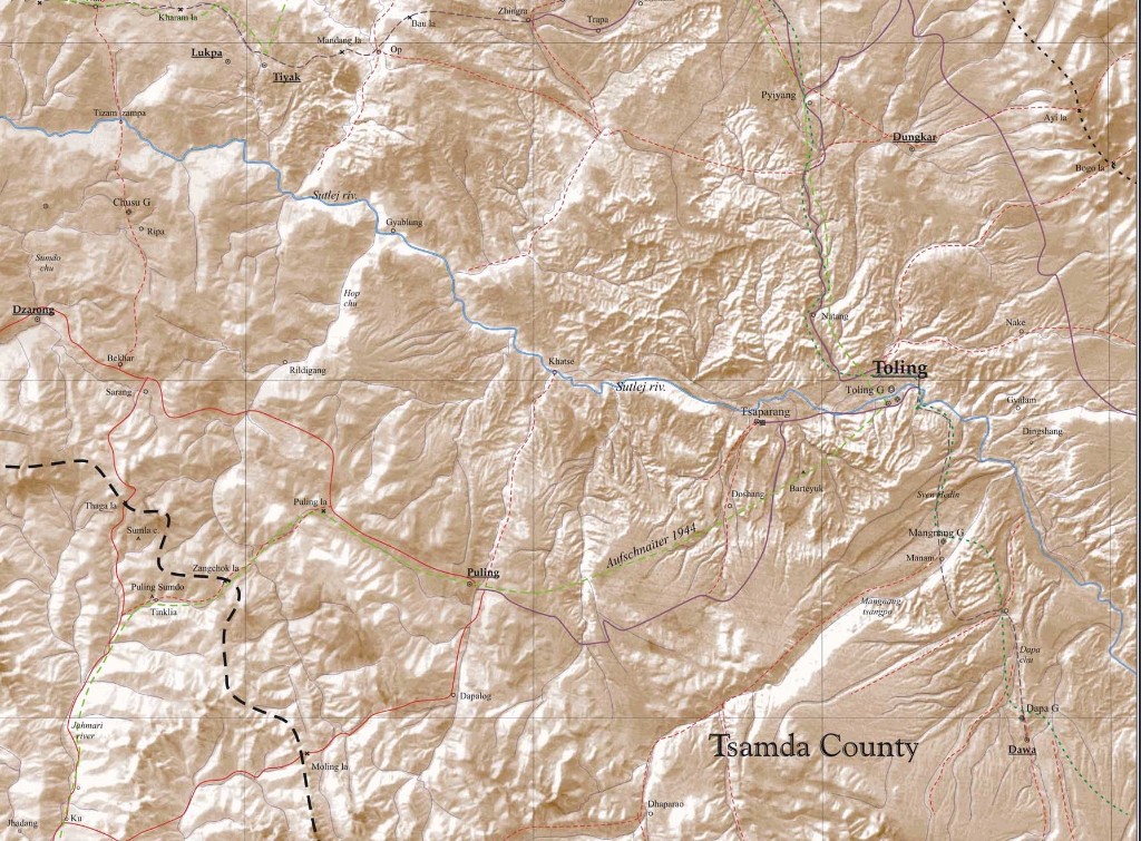 Abbildung 2: Lage des Distrikts Tsada (Tsamda) und seines Hauptortes, hier mit der alten Bezeichnung Toling erfasst Abbildung 2: Lage des Distrikts Tsada (Tsamda) und seines Hauptortes, hier mit der alten Bezeichnung Toling erfasst